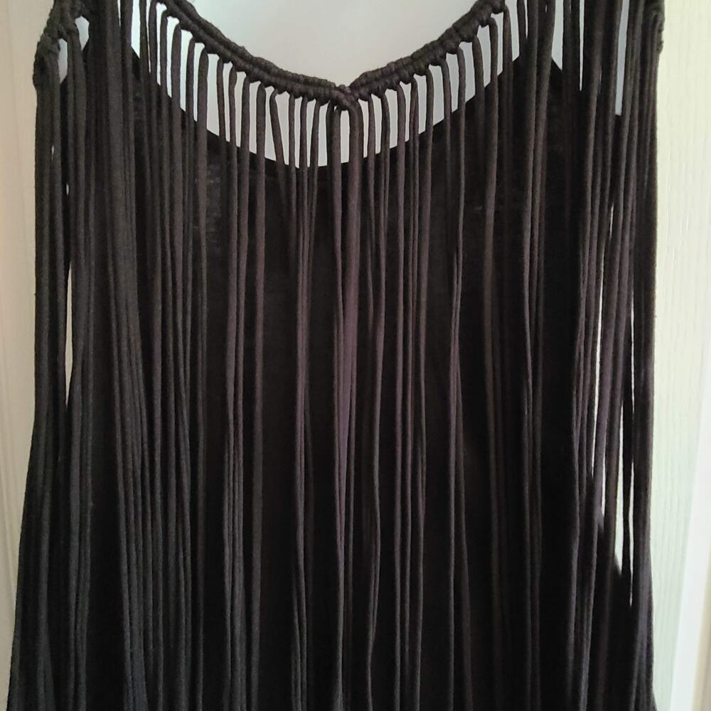 DENIM & SUPPLY RALPH LAUREN Macrame Fringe Maxi Boho Dress Black Women's Small - Picture 9 of 16